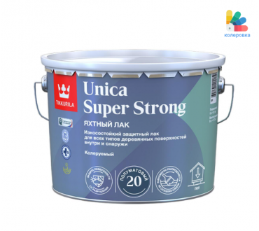 Tikkurila Unica Super 20 Износостойкий уретано-алкидный лак для деревянных поверхностей полуматовый (9л)